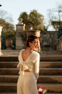 Gielt en angora decoleté dos