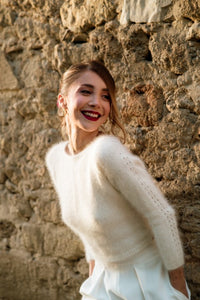 Pull mariage  detail manche